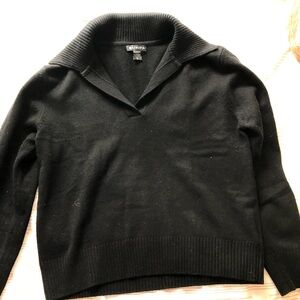 Athleta Black Merino Wool/Cashmere Sweater